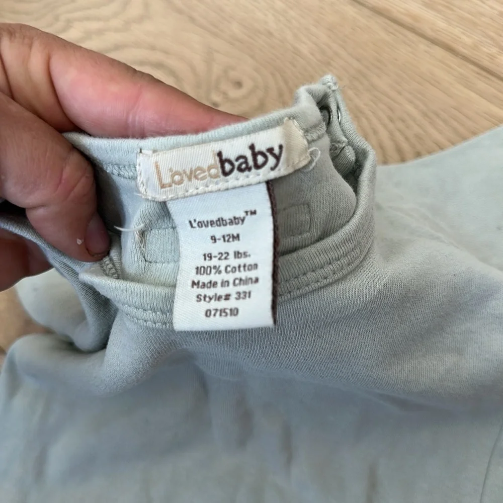 L'ovedbaby Light Green Baby Bodysuit 9/12m